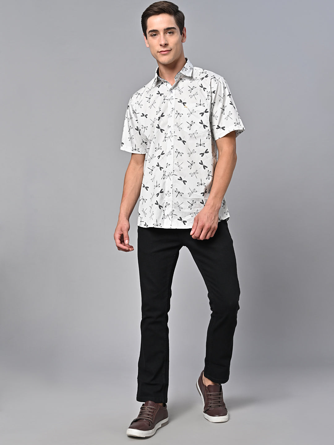 Valbone Men Printed Giza Cotton Casual Shirt