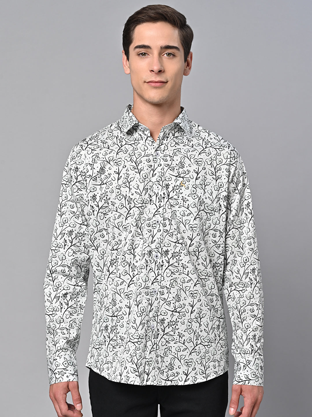 Valbone Men Printed Giza Cotton Casual Shirt