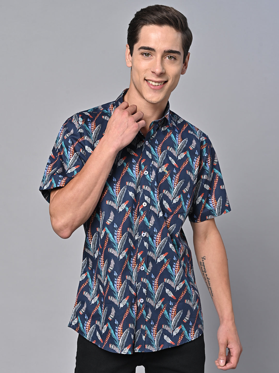 Valbone Men Printed Giza Cotton Casual Shirt