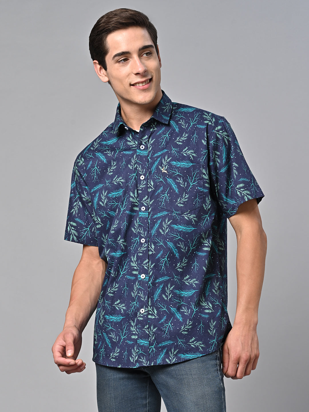 Valbone Men Printed Giza Cotton Casual Shirt