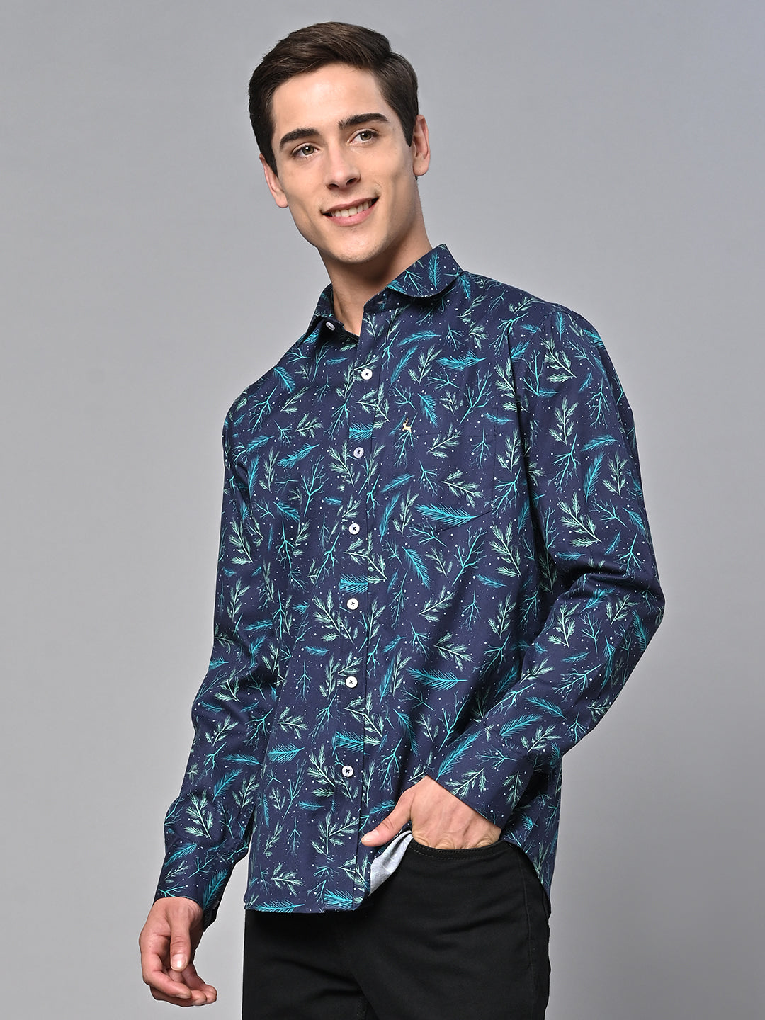 Valbone Men Printed Giza Cotton Casual Shirt