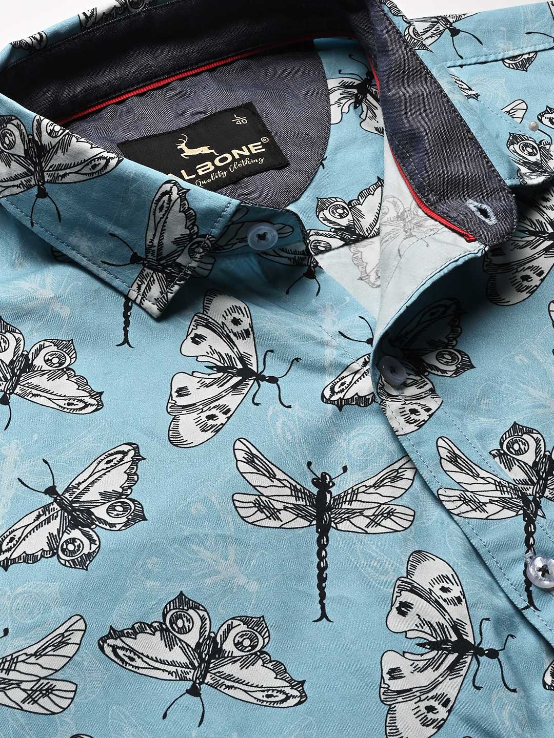 Valbone Men Printed Giza Cotton Casual Shirt