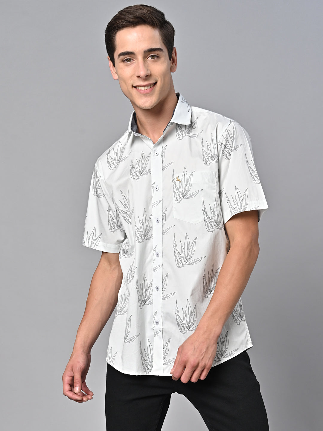 Valbone Men Printed Giza Cotton Casual Shirt