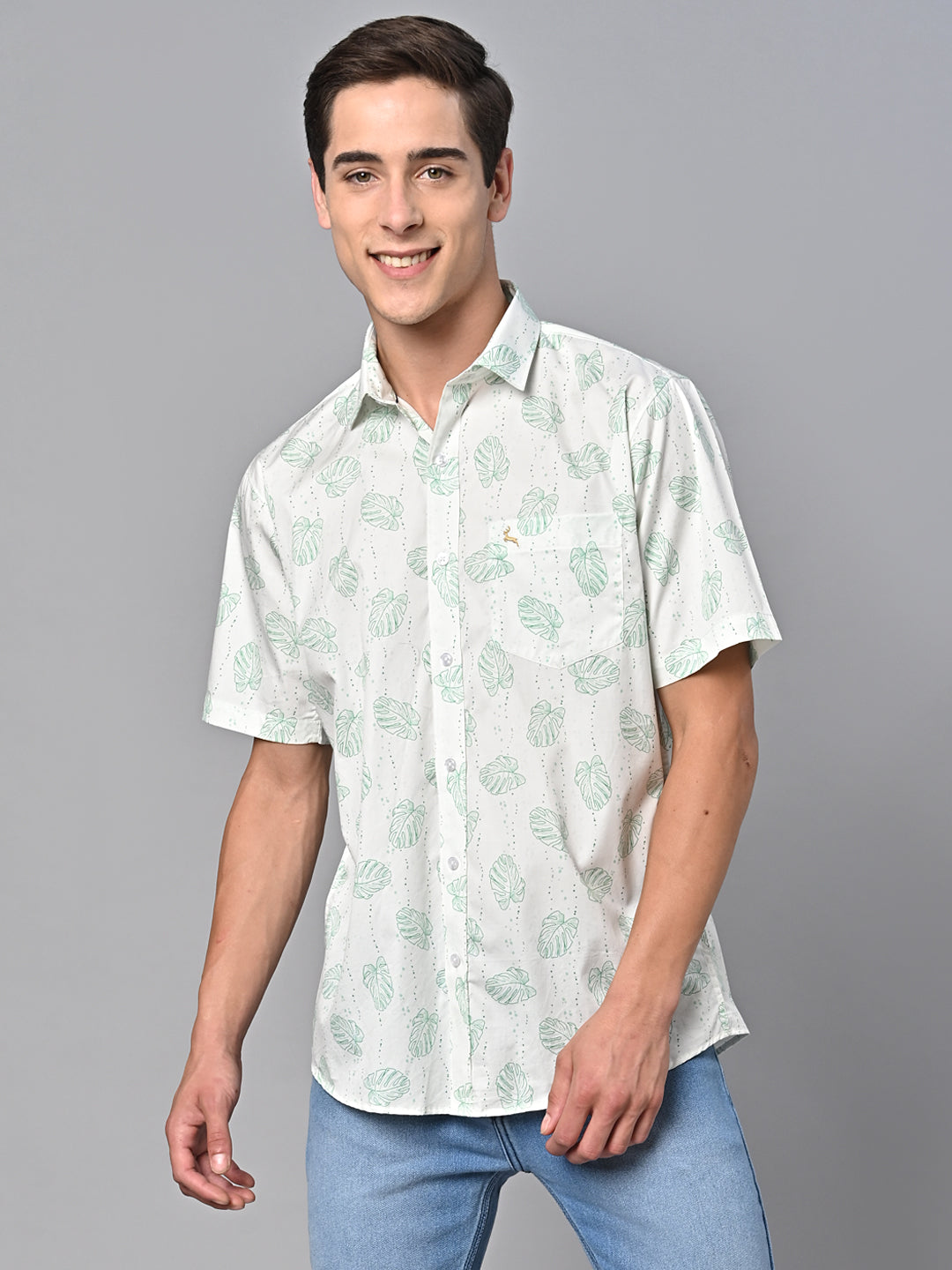 Valbone Men Printed Giza Cotton Casual Shirt