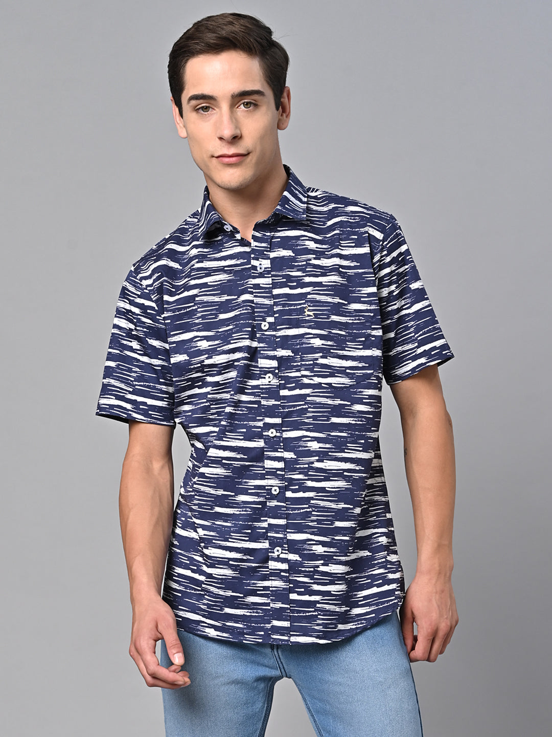 Valbone Men Printed Giza Cotton Casual Shirt