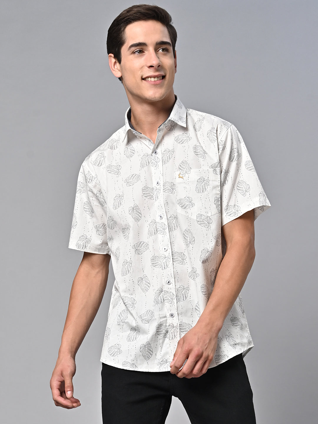 Valbone Men Printed Giza Cotton Casual Shirt
