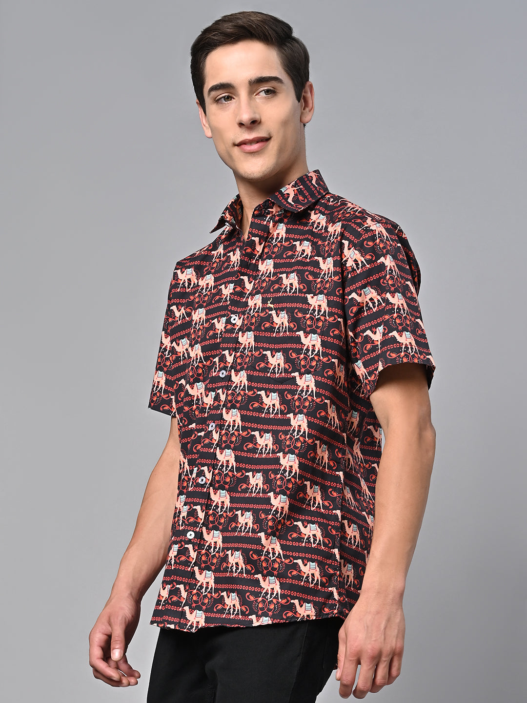 Valbone Men Printed Giza Cotton Casual Shirt