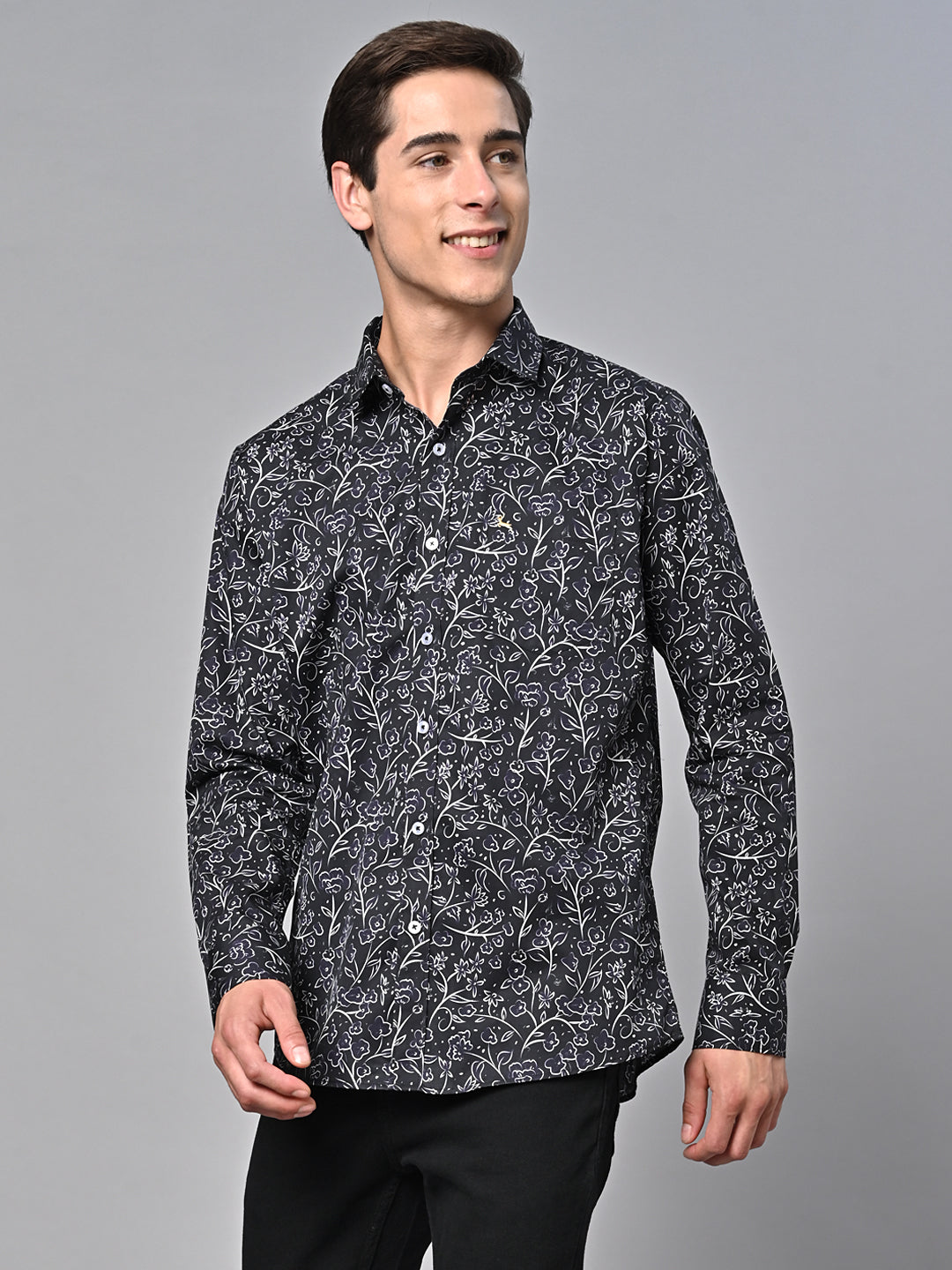 Valbone Men Printed Giza Cotton Casual Shirt