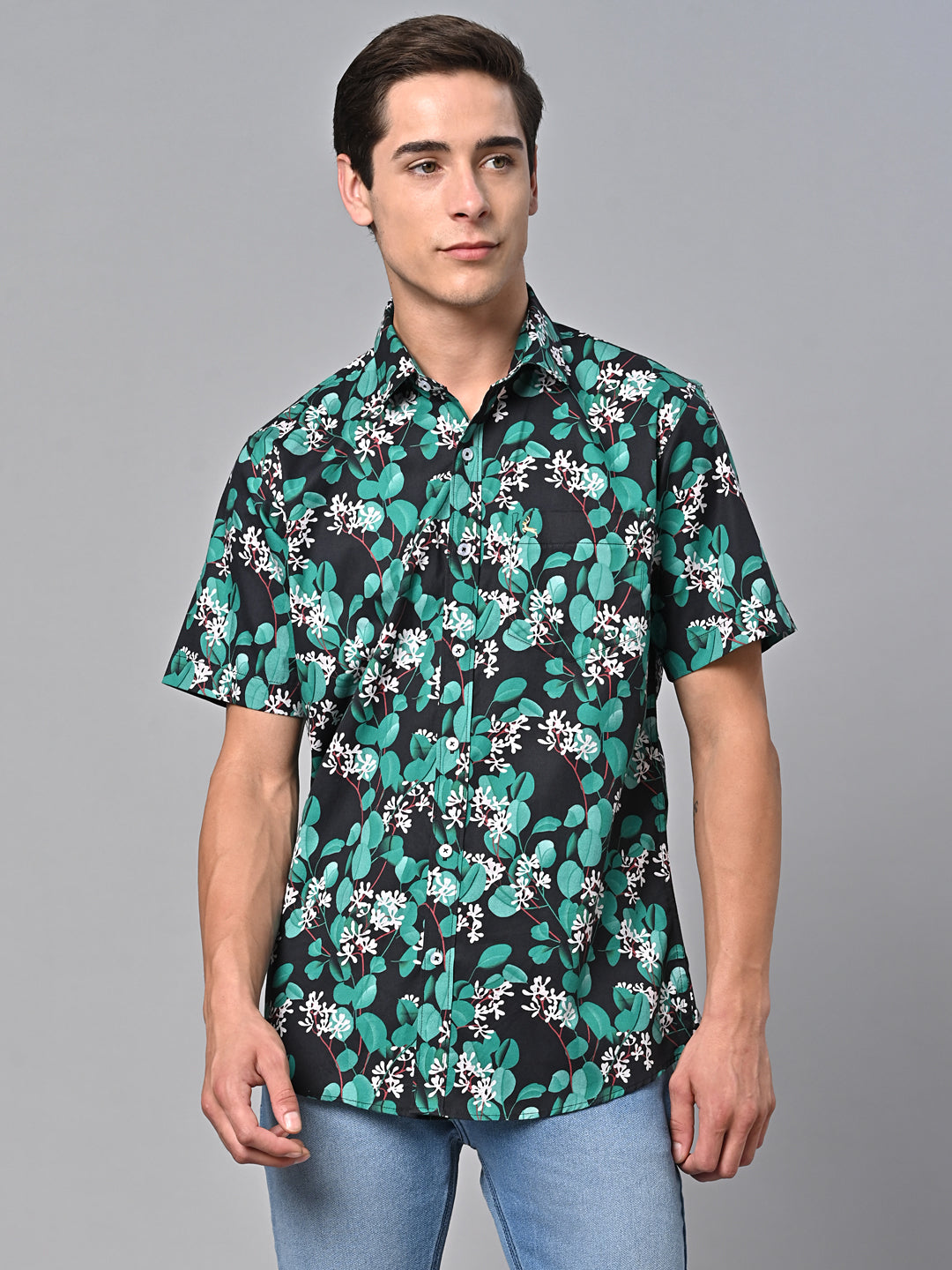 Valbone Men Printed Giza Cotton Casual Shirt