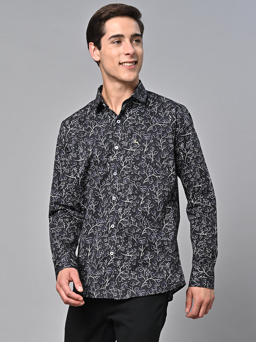 Valbone Men Printed Giza Cotton Casual Shirt