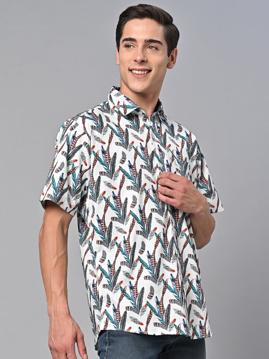 Valbone Men Printed Giza Cotton Casual Shirt