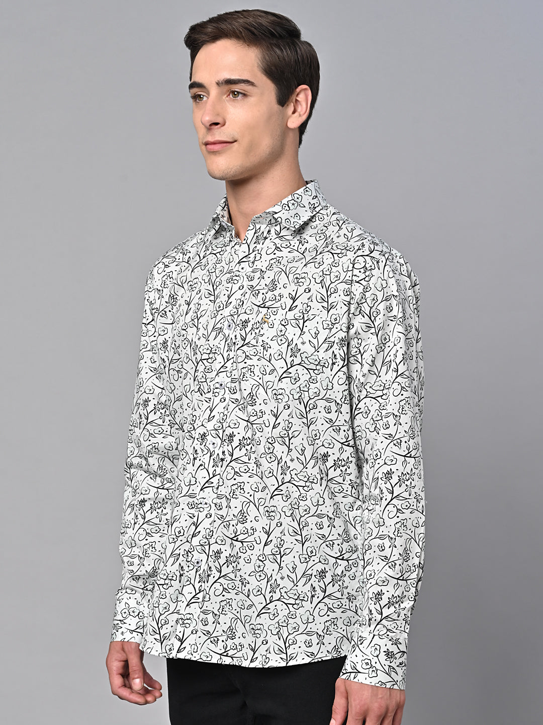 Valbone Men Printed Giza Cotton Casual Shirt