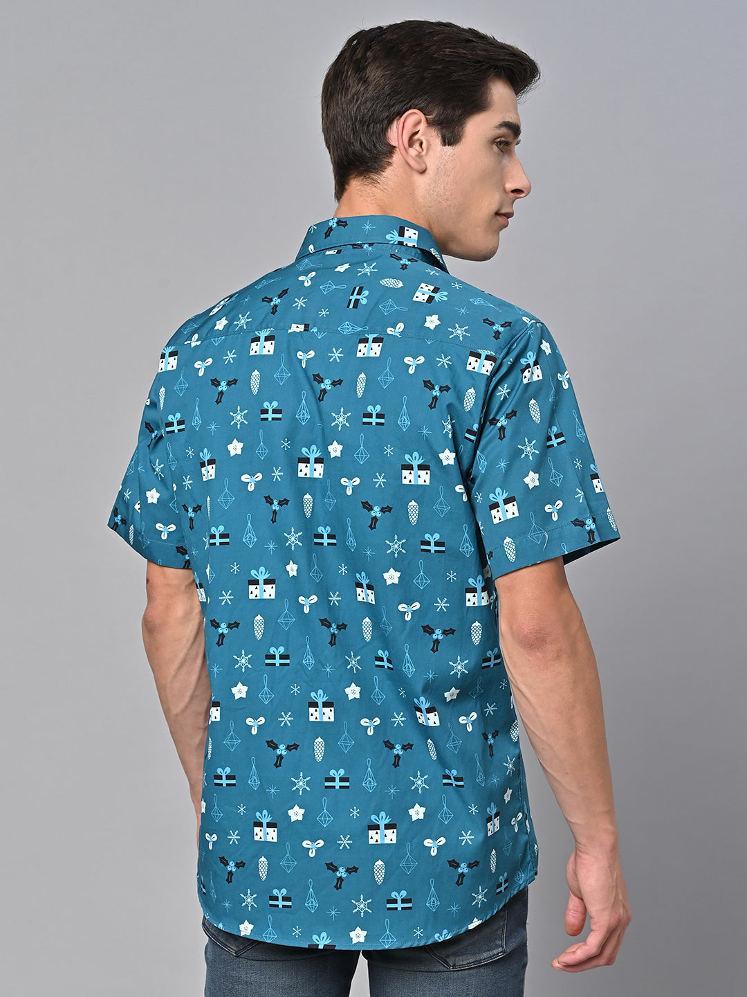 Valbone Men Printed Giza Cotton Casual Shirt