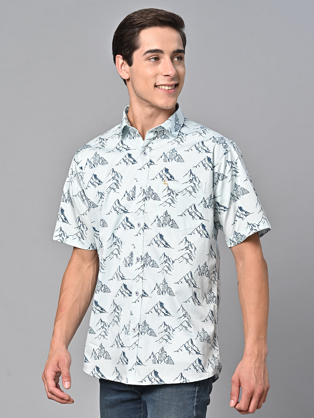 Valbone Men Printed Giza Cotton Casual Shirt