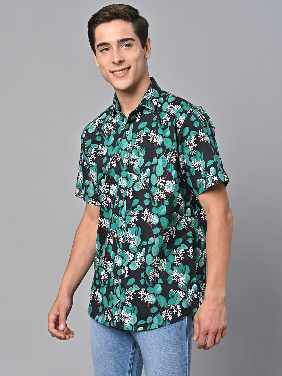 Valbone Men Printed Giza Cotton Casual Shirt