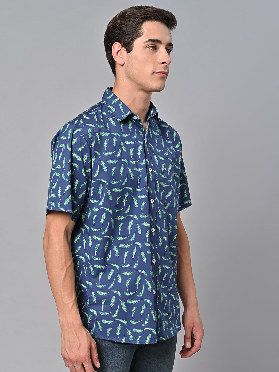 Valbone Men Printed Giza Cotton Casual half sleeves Shirt