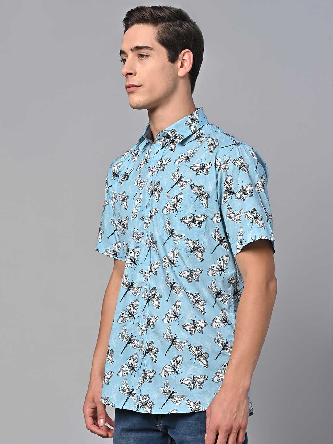 Valbone Men Printed Giza Cotton Casual Shirt