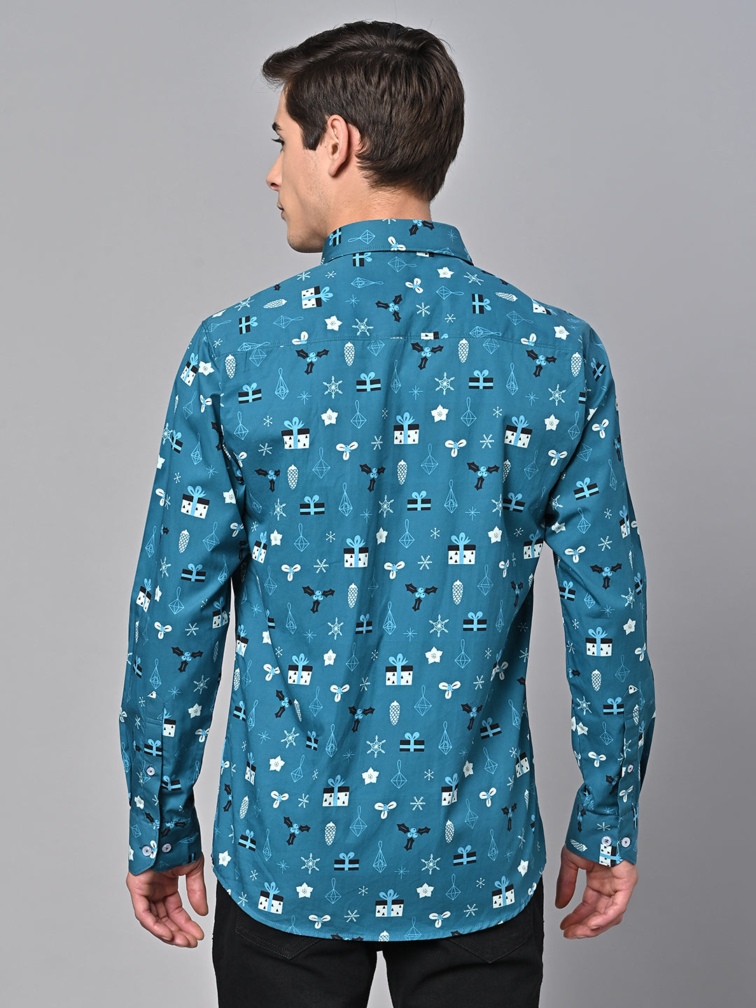 Valbone Men Printed Giza Cotton Casual Shirt