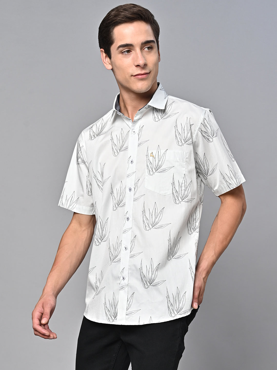 Valbone Men Printed Giza Cotton Casual Shirt