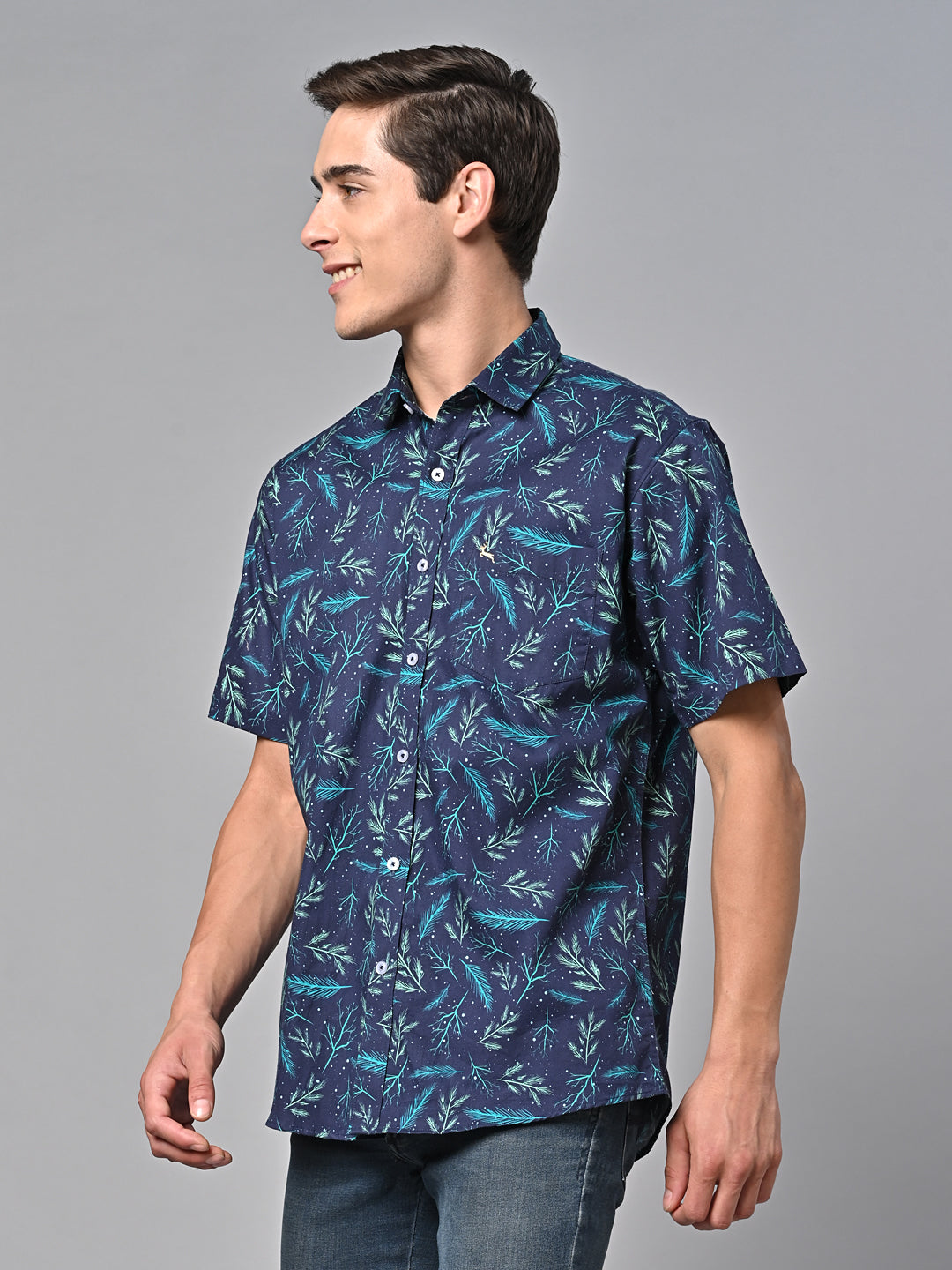 Valbone Men Printed Giza Cotton Casual Shirt