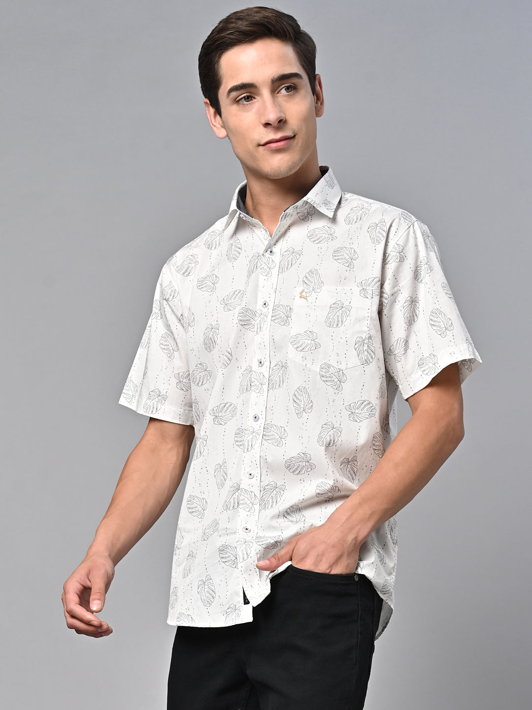 Valbone Men Printed Giza Cotton Casual Shirt