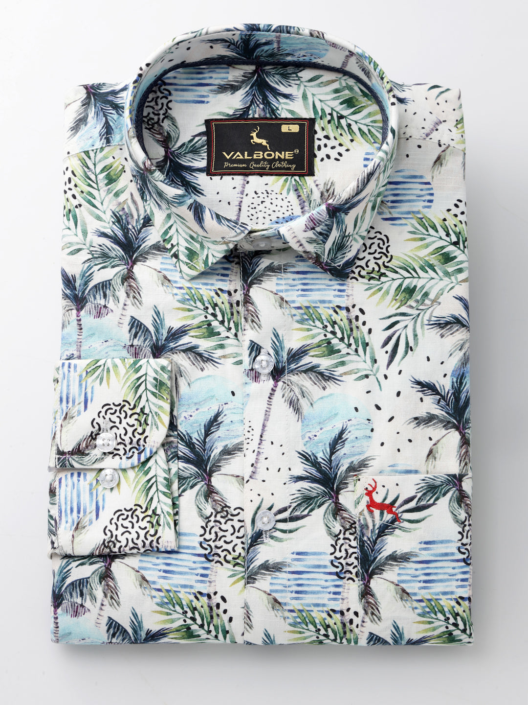 Valbone Men’s Digital Print Regular Fit Casual Shirt Full Sleeves