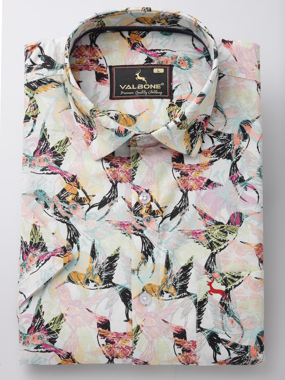 Valbone Men’s Digital Print Regular Fit Baird's Printed Casual Shirt Half Sleeves