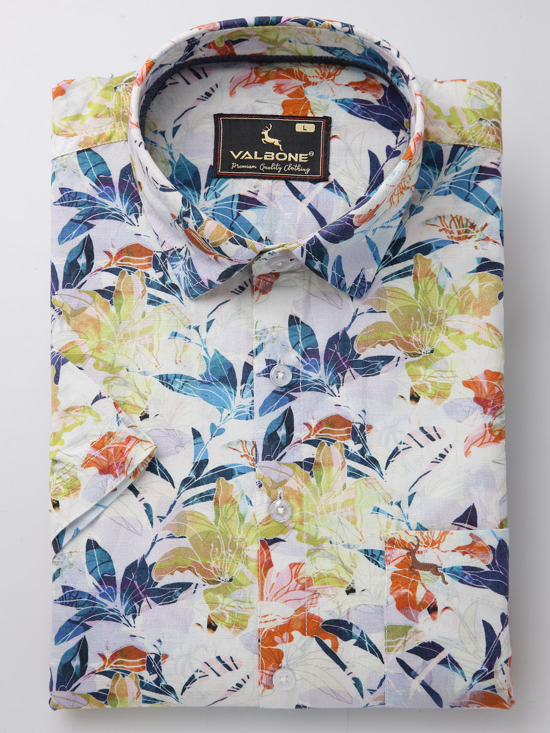 Valbone Men’s Multi Color Digital Floral Printed Regular Fit Casual Shirt Half Sleeves
