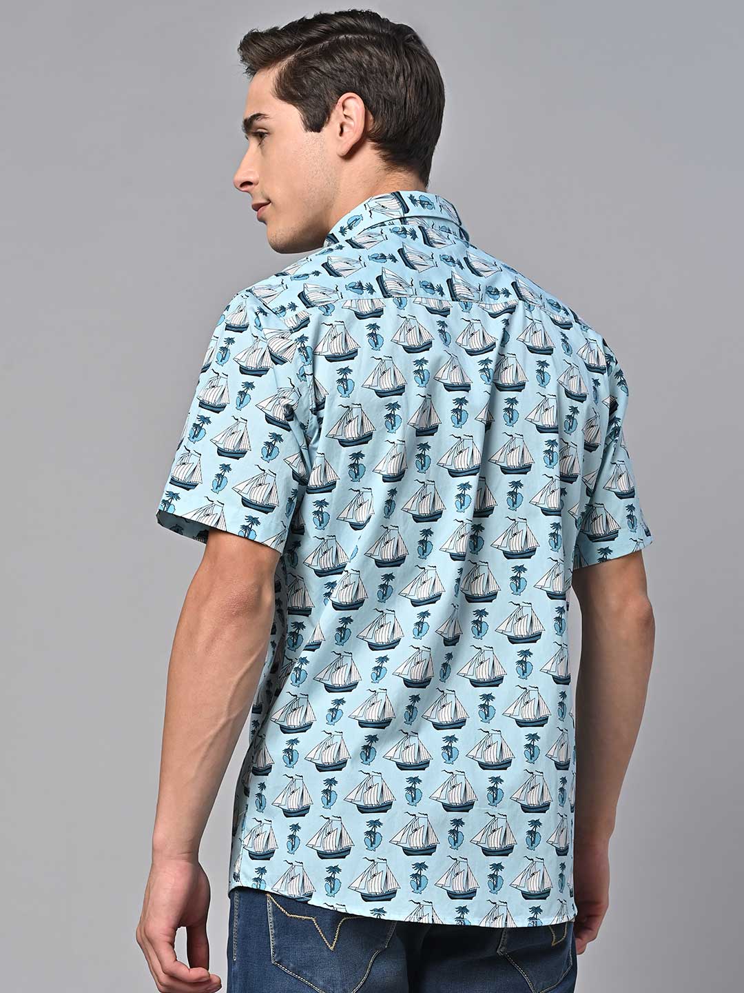 Valbone Men Printed Giza Cotton Casual Shirt