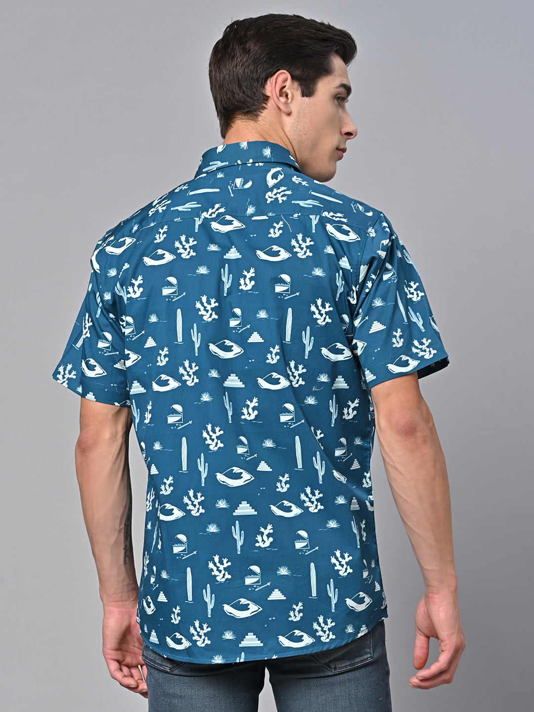 Valbone Men Printed Giza Cotton Casual Shirt
