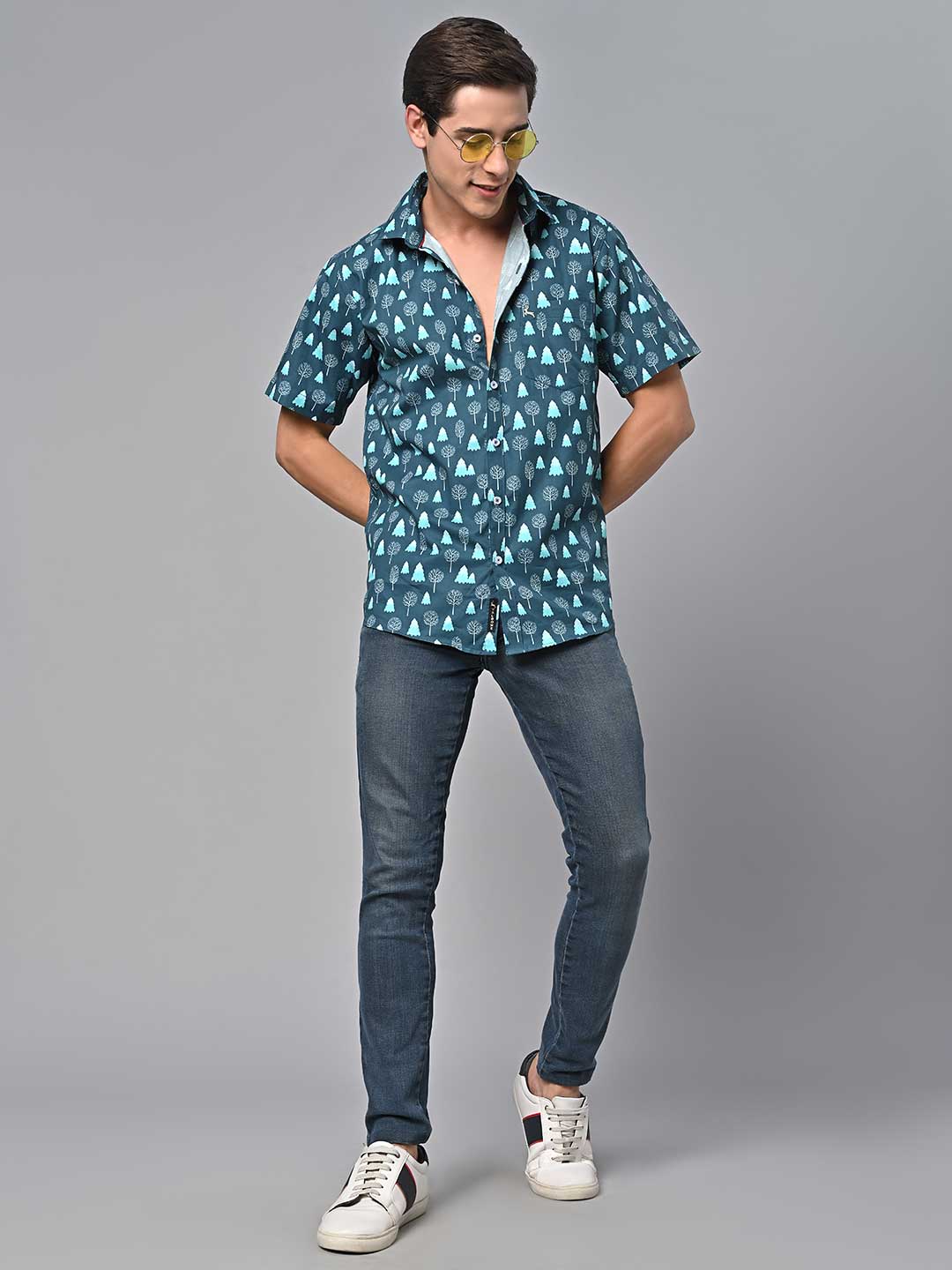 Valbone Men Printed Giza Cotton Casual Shirt