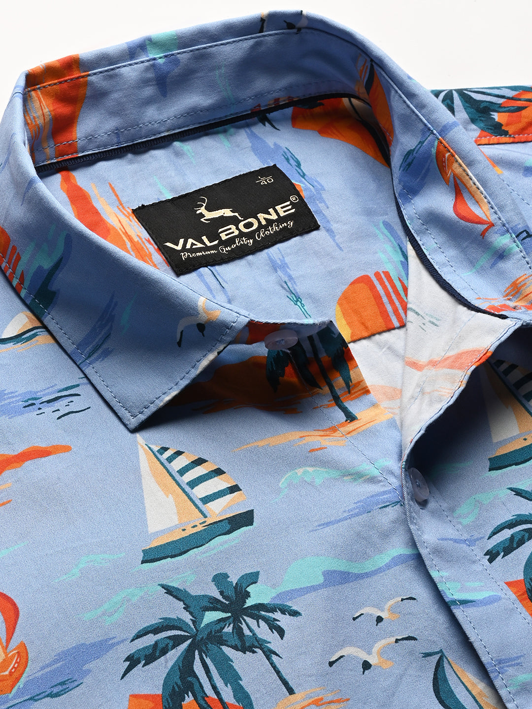 Valbone Men Printed Giza Cotton Casual Shirt