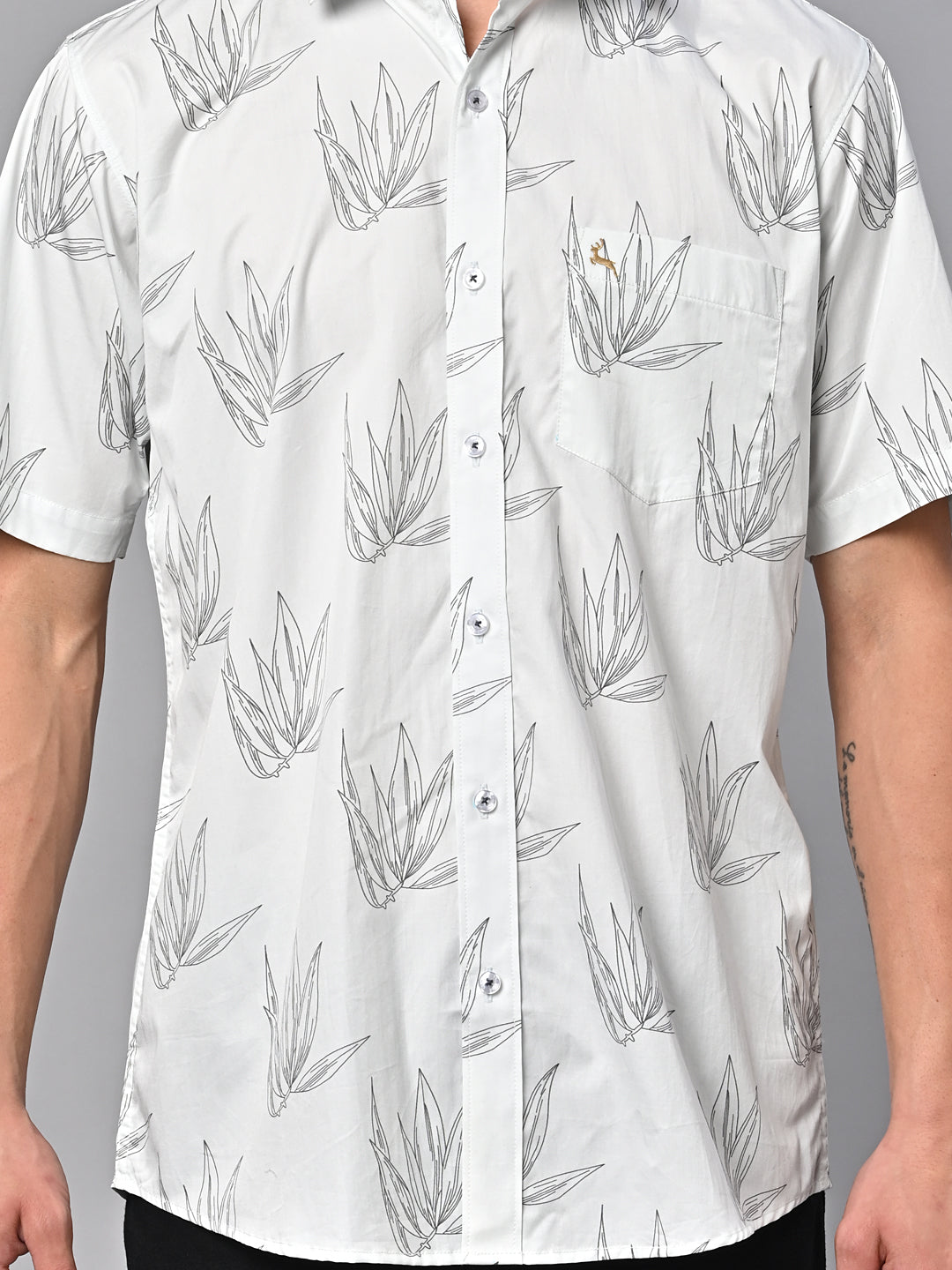Valbone Men Printed Giza Cotton Casual Shirt