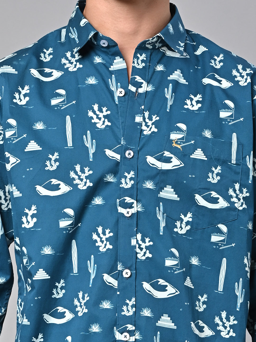 Valbone Men Printed Giza Cotton Casual Shirt