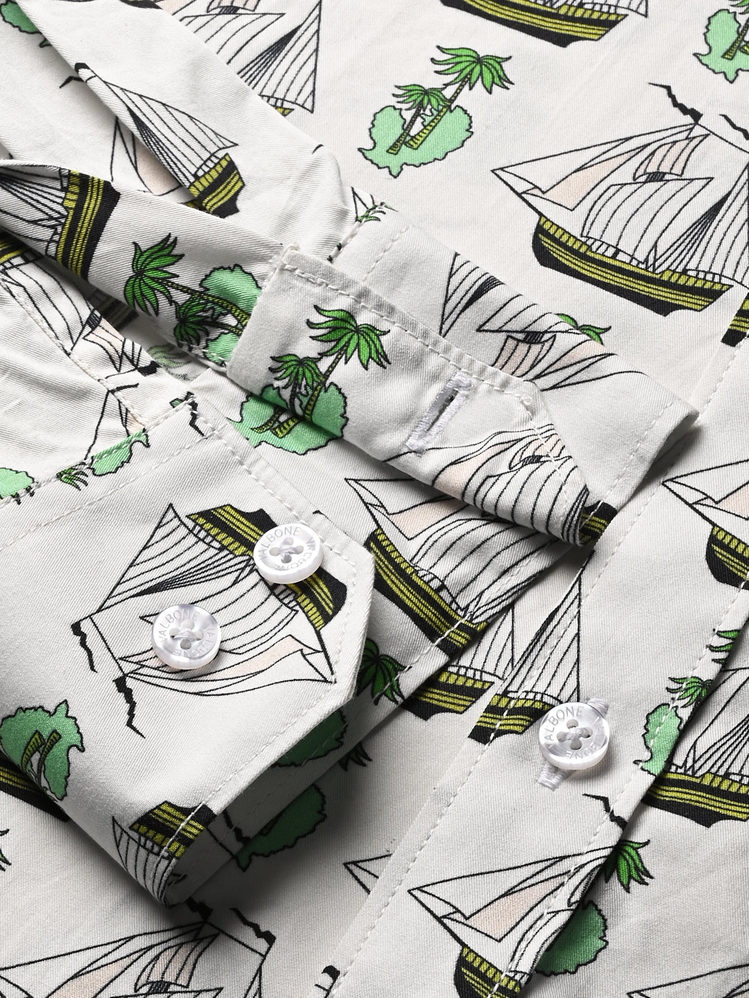 Valbone Men Printed Giza Cotton Casual Shirt