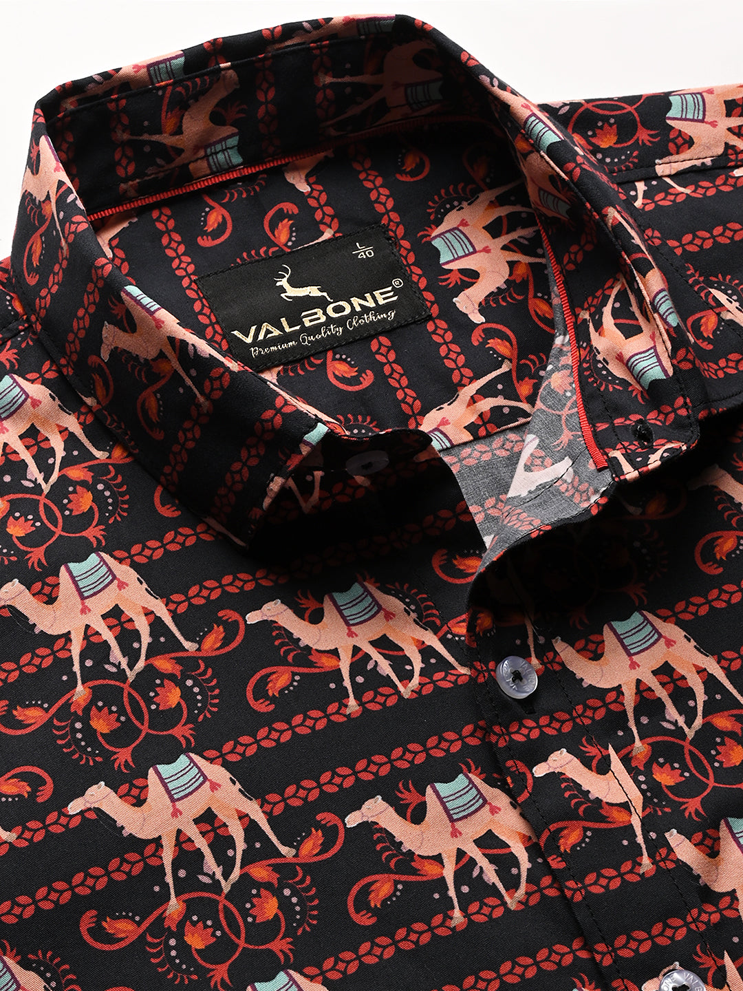 Valbone Men Printed Giza Cotton Casual Shirt