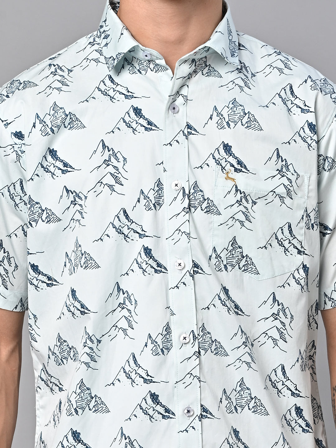 Valbone Men Printed Giza Cotton Casual Shirt