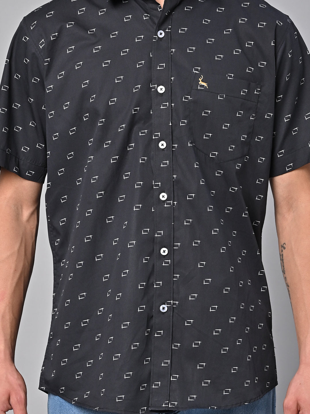 Valbone Men Printed Giza Cotton Casual half sleeves Shirt