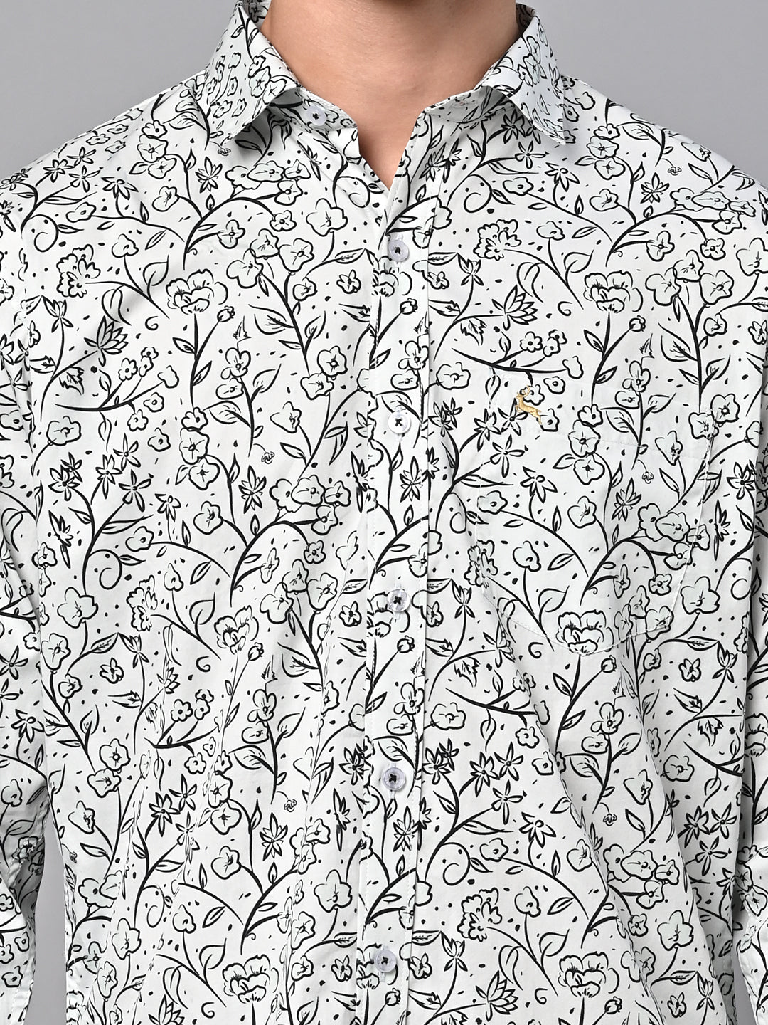 Valbone Men Printed Giza Cotton Casual Shirt