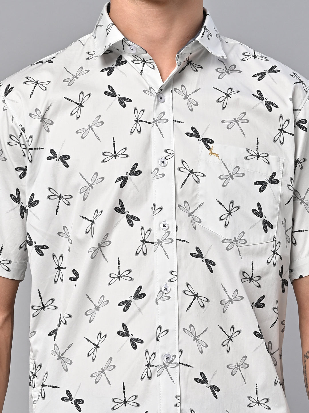 Valbone Men Printed Giza Cotton Casual Shirt