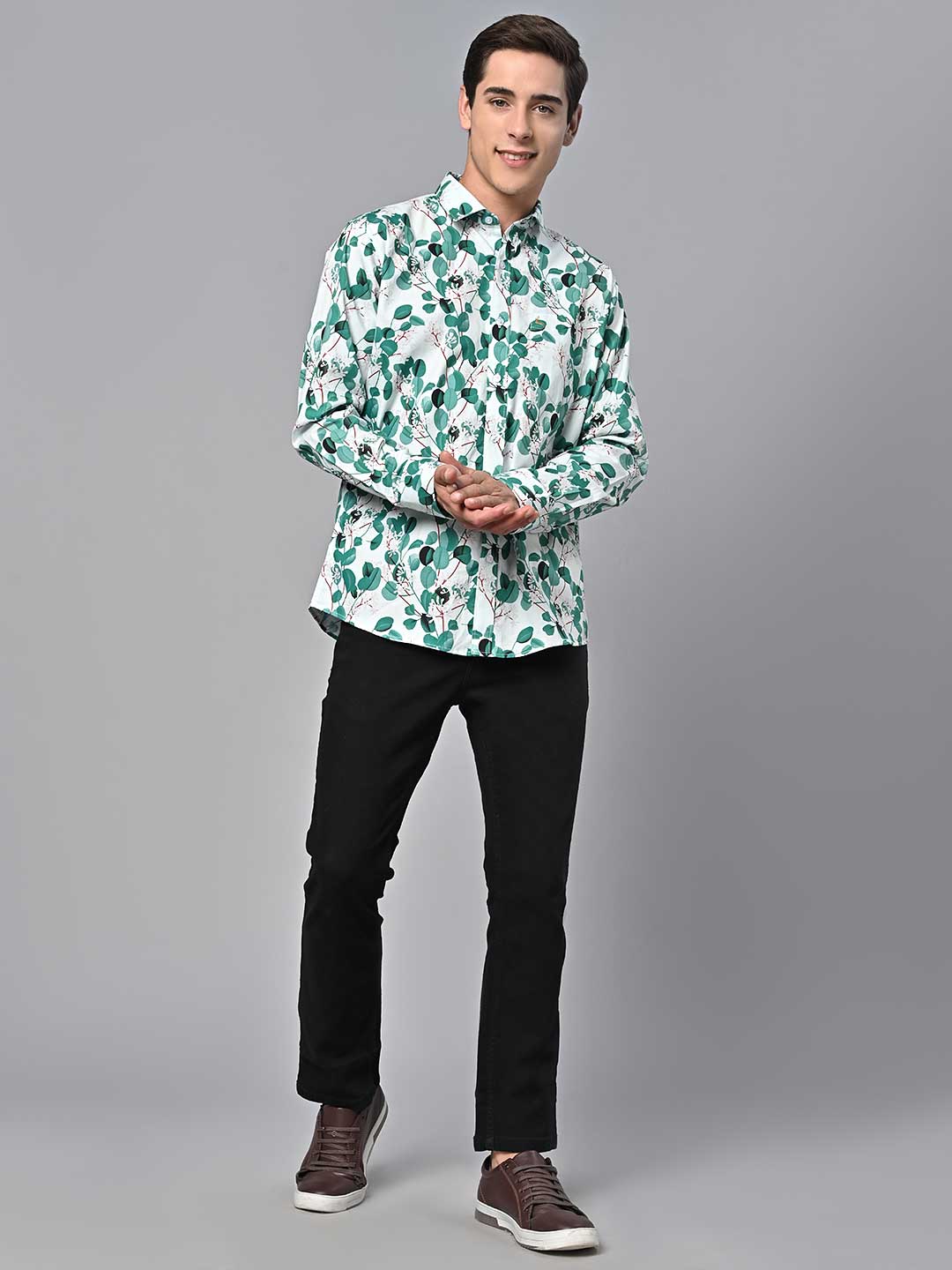 Valbone Men Printed Giza Cotton Casual full sleeves Shirt