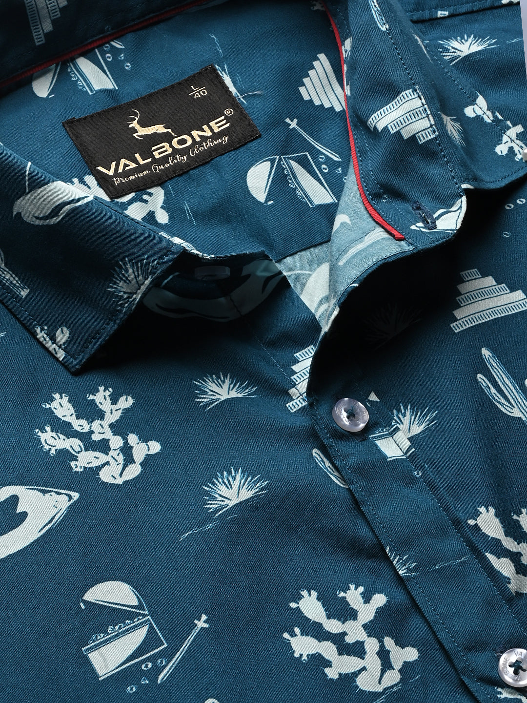 Valbone Men Printed Giza Cotton Casual Shirt