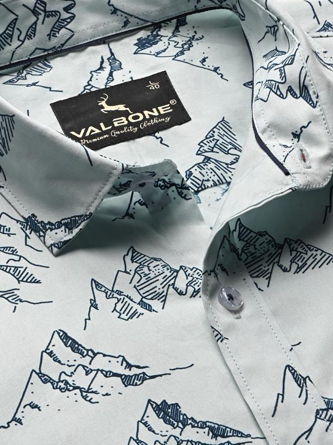 Valbone Men Printed Giza Cotton Casual Shirt