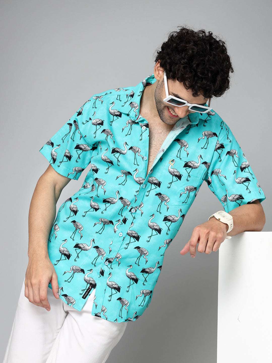 Valbone Men Printed Giza Cotton Casual Shirt