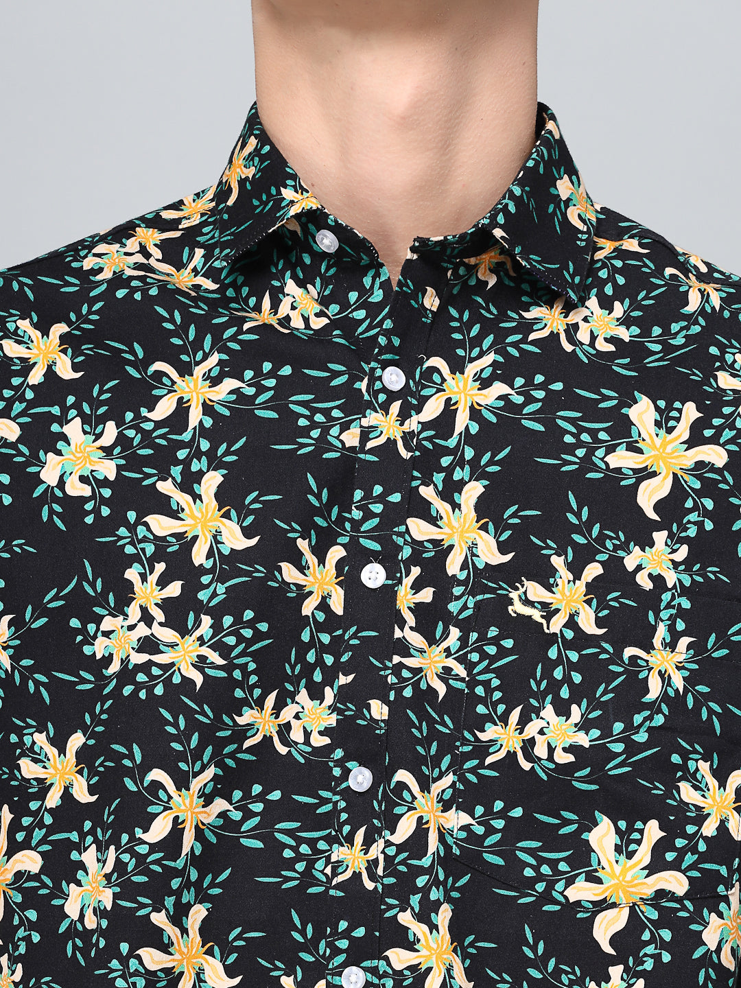 Valbone Men’s Digital Print Floral Printed Regular Fit Casual half sleeves Shirt