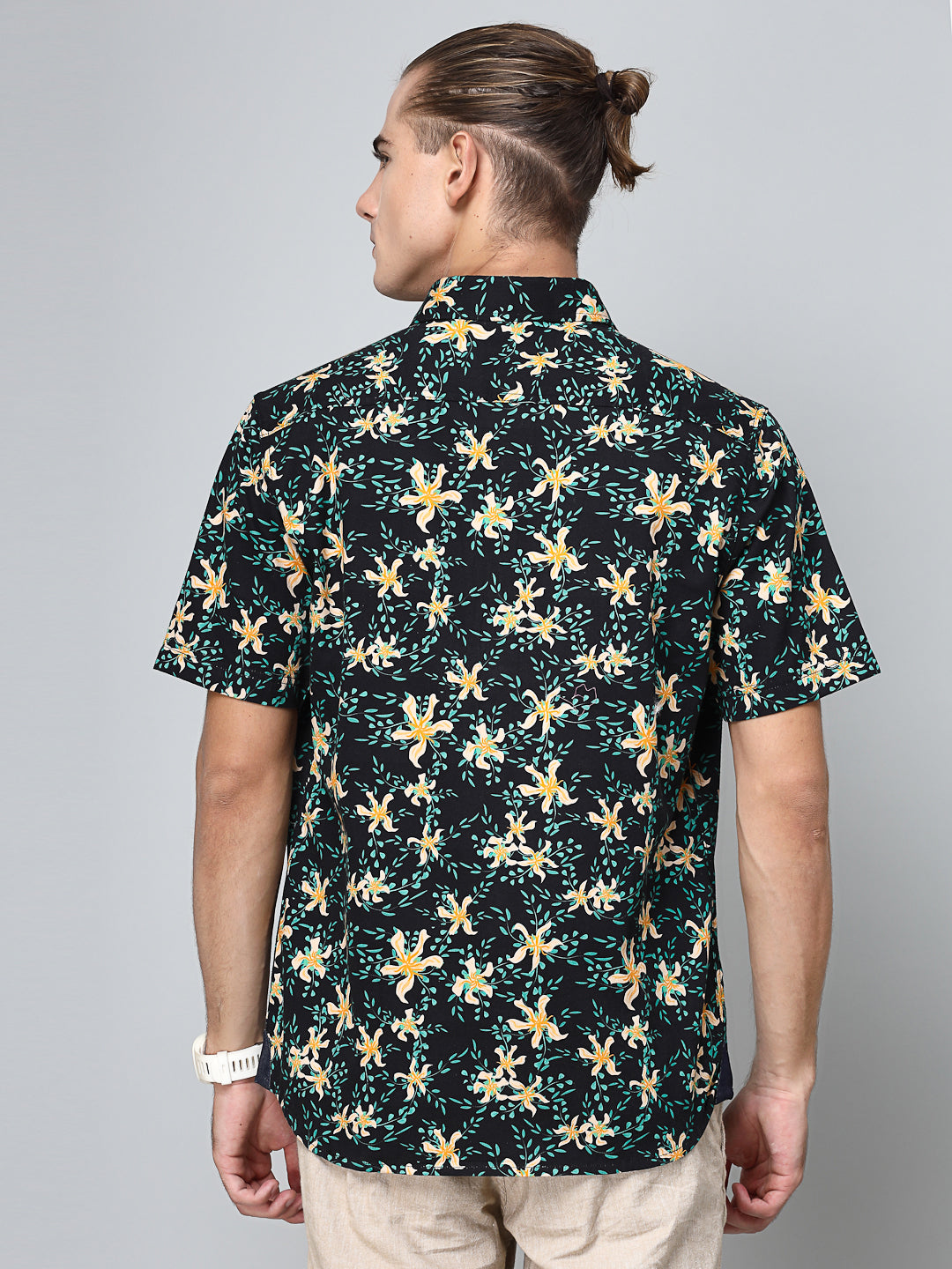 Valbone Men’s Digital Print Floral Printed Regular Fit Casual half sleeves Shirt