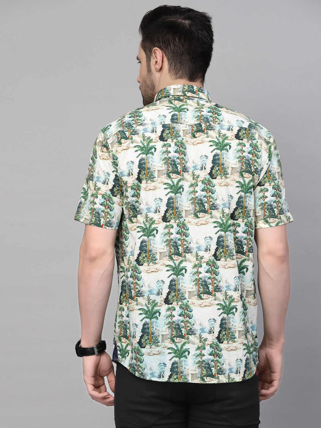 Valbone Men’s Regular Fit Casual Digital Print Shirt Half Sleeve