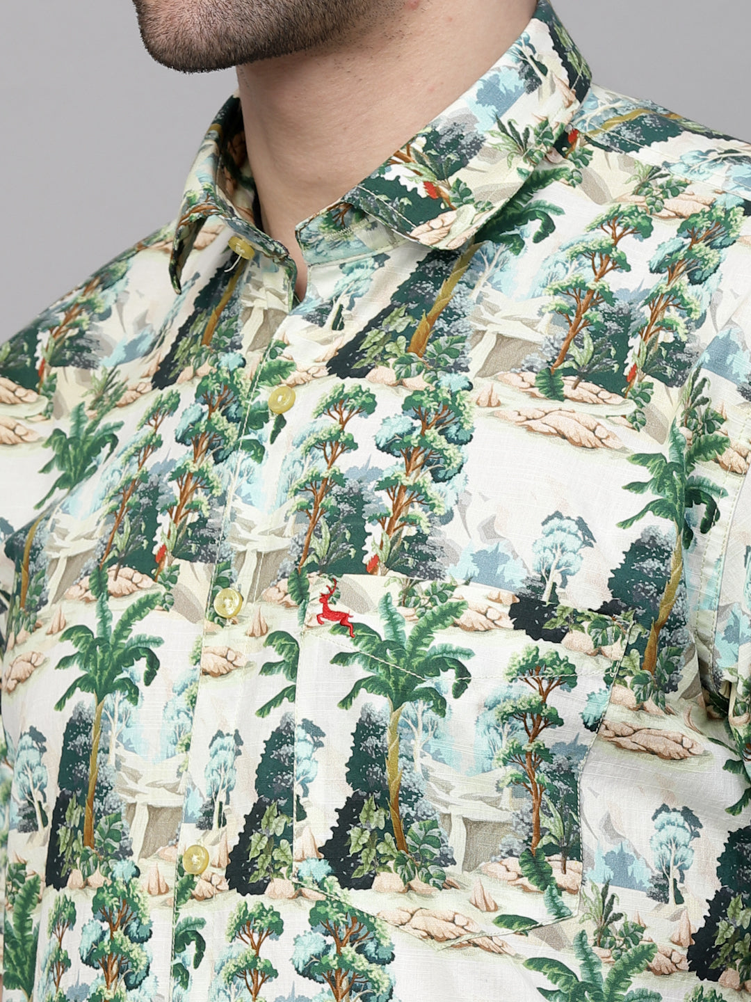 Valbone Men’s Regular Fit Casual Digital Print Shirt Half Sleeve