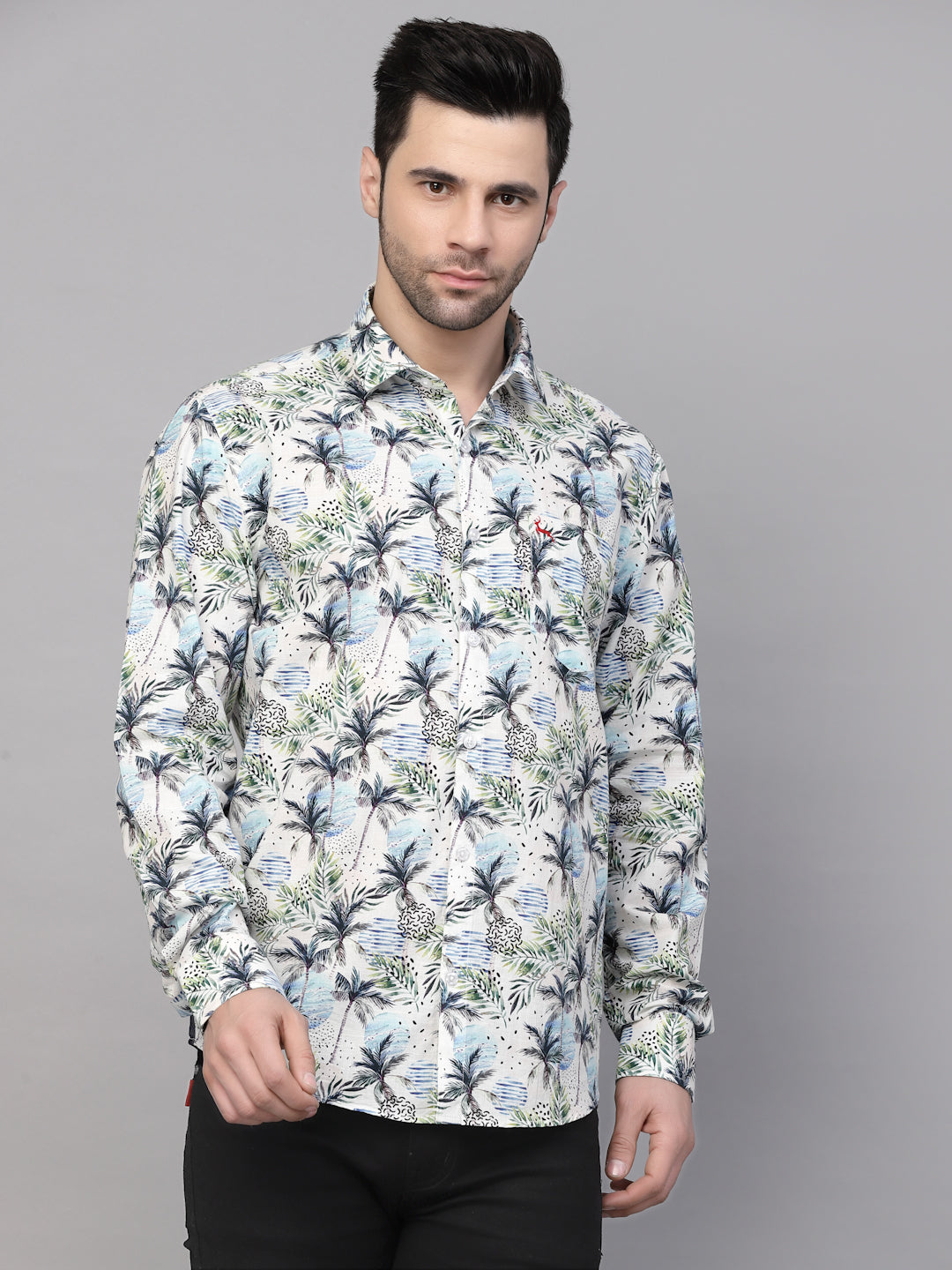 Valbone Men’s Digital Print Regular Fit Casual Shirt Full Sleeves