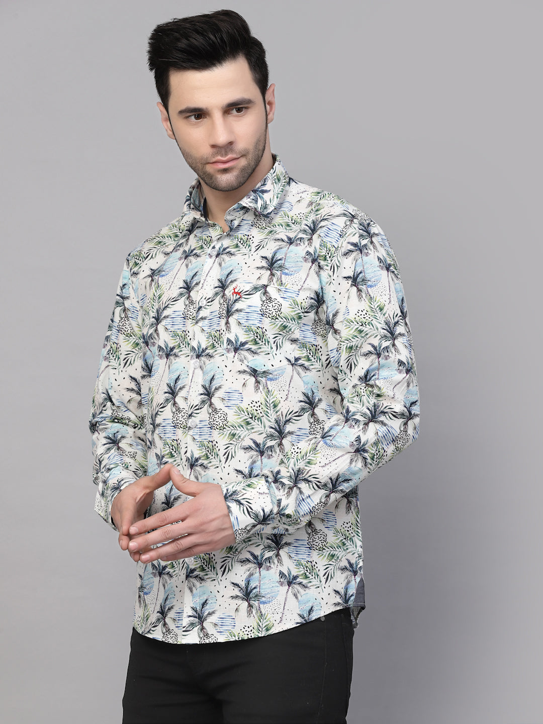 Valbone Men’s Digital Print Regular Fit Casual Shirt Full Sleeves
